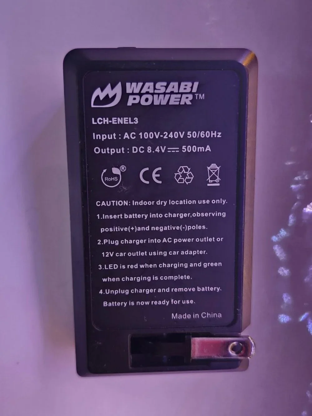 Wasabi Power 8.4v Replacement Charger Wall Piece for LCH-ENEL3